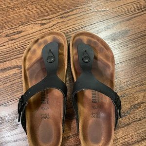 Birkenstock Size 37 Black Thong Strap